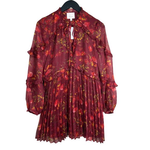 CINQ A SEPT Robin Floral Print Long Sleeve Minidress - Picture 8 of 11